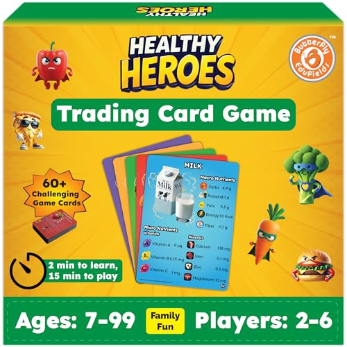 Butterfly EduFields Healthy Heroes Fun Family Card Game for Kids Ages 7+ - style: Card Game