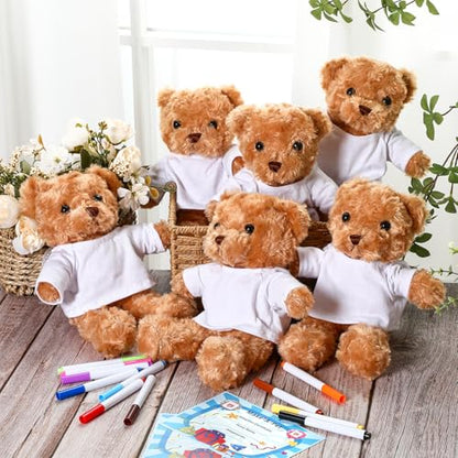Blueweenly 40 Pcs Make Your Own Stuffed Animal Bear Kit,Brown - color: Brown
