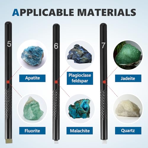 Mohs Hardness Test Kit Mohs Hardness Picks 5 Pack Mohs Hardness Tester Industrial Mineral Identification Kit Gem Jade Jewelry 5-9 Scratch Tester