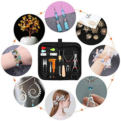 Audab Jewelry Making Kit with Tools, Wires, Charms and Findings for Jewelry Making and Repair