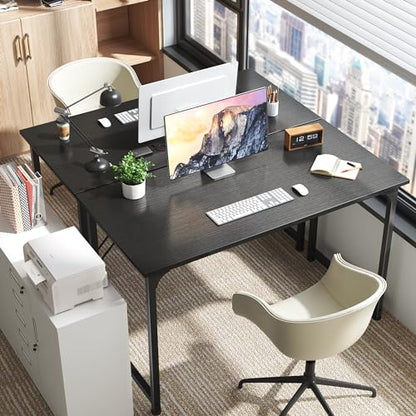 Huuger 48 Inch Office & Gaming Desk with Storage, Modern Simple Design, Large Legroom, Black Metal Frame - color: Black, size: 48inch