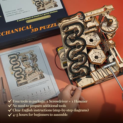 Electric Rolling Ball Maze, 3D Wooden Mechanical Puzzle for Adults Teens 14+ - color: Jw029-318pcs