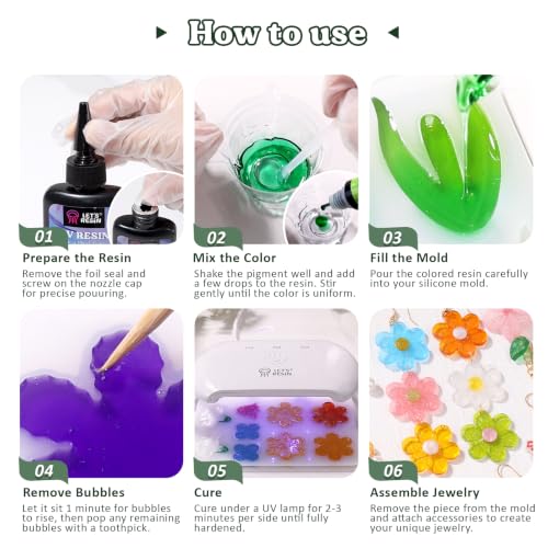 LET'S RESIN UV Resin Kit with Light, Resin Jewelry Making Kit for Beginners