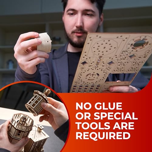 UGEARS Split Rock Lighthouse 3D Wooden Puzzles for Adults – Wooden Model Kits for Adults, Crafts for Adult, Model Kits to Build, Wooden 3D DIY Model Brain Teaser, Hobby Set