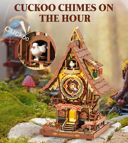 ROKR Seahorse Barque Wooden Puzzle+ROKR Cuckoo Mechanical Wooden Building