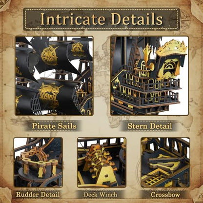 3D Puzzles for Adults, Shark Ship 3D DIY Craft Model Kit - color: 3d Shark Ship