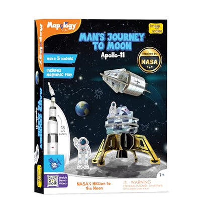 Imagimake Mapology Man's Journey to Moon, Apollo 11 3D Model Kit for Kids - style: Man's Journey to Moon