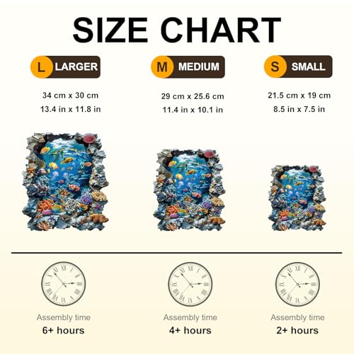 Wooden Puzzles for Adults, Deep Sea Wonderland Wood Puzzles Adult - color: Deep Sea Wonderland, size: Small