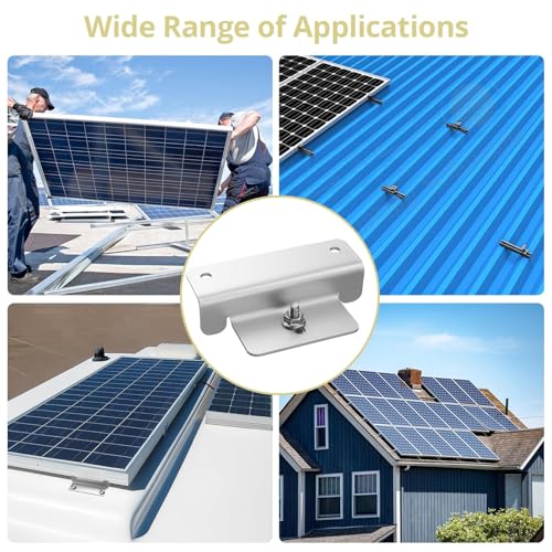 Anbte 4PCS Solar Panel Z Bracket, Solar Mounting Kit for RV, Roof, Silver - color: Silver (4PCS）