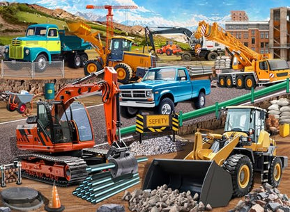 Puzzles for Kids Ages 6-8 8-10 -200 Piece Puzzles Construction Site Puzzle - color: Engineering Vehicle
