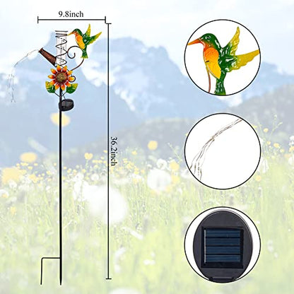 Stargarden Rain Gauge Outdoor-36 Inch Hummingbird Solar Rain Gauge - color: Hummingbird-C