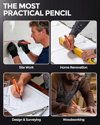 Nicpro Carpenter Pencil with Sharpener, Mechanical Pencil for Construction - size: 1 PACK