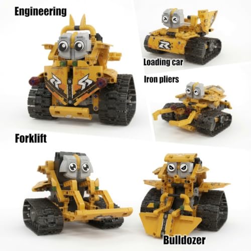 5-in-1 STEM Robot Building Toy RC and Programmable App Control. Drag-and-Drop Visual Coding Language. Engineering Set. Gifts for Kid Boys Girls Ages 5 6 7 8 9 10 11 12 13