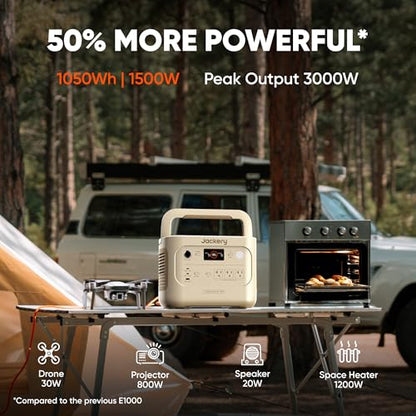 Jackery Solar Generator 1000 v2 and 200W Panel,1070Wh,1500W (Dune White) - style: E1000v2+200W(Dune White)