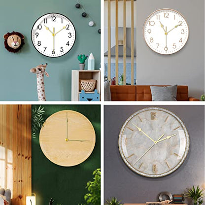 EMOON 4 Pcs Different Shaft Clock Mechanism kit with 8 Pack Clock Hands, DIY Wall Clock Repair Replacement Motor Parts.(Total Shaft Length (Total Shaft length16.5mm,20mm,20mm,23mm)