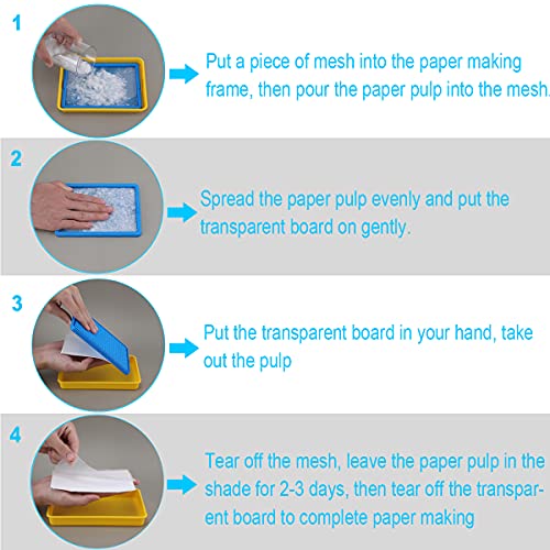 Worown Plastic Paper Making Frame Kit, Papermaking Mould, 5 x 7 Inch Screen for DIY Paper Making (Pack of 4) - size: 5-x-7-Inch (Pack of 4)