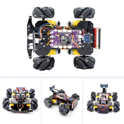 Adeept Mecanum Wheel Smart Car Kit(Compatible with Arduino IDE), Line Tracking, Light Tracing, Obstacle Avoidance, Servo Motor, OLED Display, Buzzer, LED Dot Matrix Display - style: Mecanum Wheels