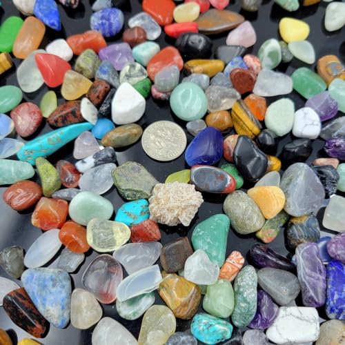 400Pcs 1.5lb Gemstones and Crystals Set,30Kinds+ Bulk Chips Crystals