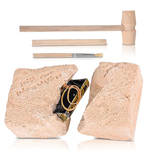 ArtCreativity Pirate Treasure Dig Kit for Kids - Gem Excavation Set with Digging Tools - Interactive Excavating Toys - Great Birthday Gift Idea, Contest Prize for Boys and Girls