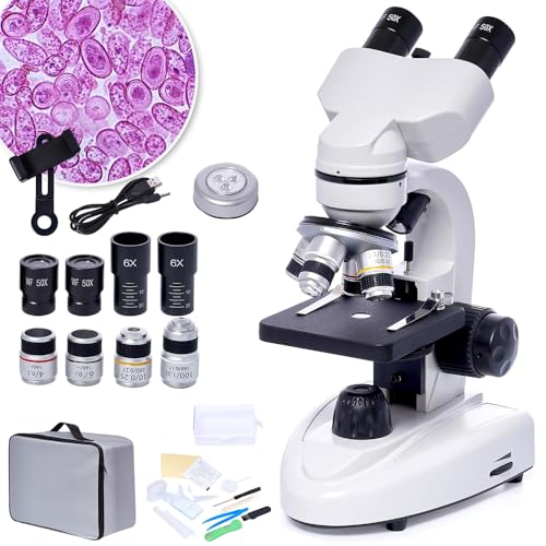 SELFIE CAT 200X-5000X Binocular Compound Microscope for Adults & Students