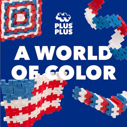 PLUS PLUS Patriotic Mix Tube - Mini Interlocking Building Blocks Set - color: Red White and Blue