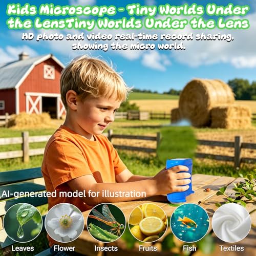 2 in 1 Kids Microscope and Telescope, STEM Educational Toy, Blue - color: Blue
