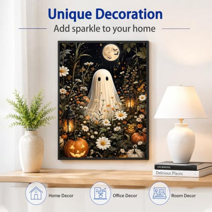Halloween Diamond Art Kits for Adults, Ghost Diamond Painting, 12x16 Inch - color: 02-Halloween, size: 12X16 inch