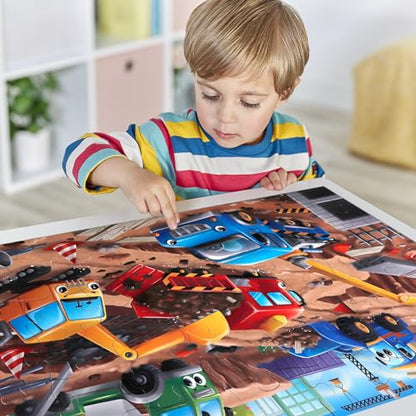 Jumbo Floor Puzzle for Kids,48 Piece Construction Site Jigsaw Puzzle - style: Construction Site