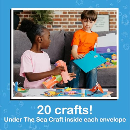 Craftikit® 20 Under the Sea Arts & Crafts Kits for Kids – Mermaid & Sea Animal Paper Crafts for Girls & Boys Ages 4-10 – Preschool Art Supplies & Toddler Craft Set - color: Under the Sea