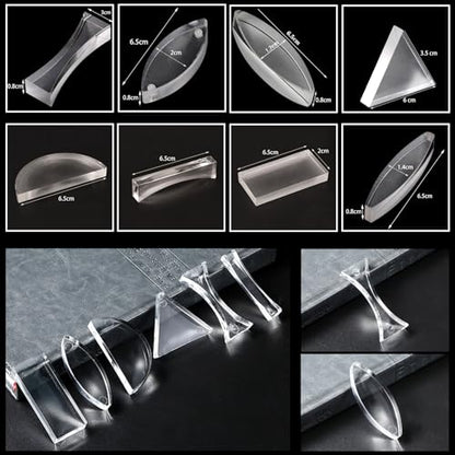 EXBEPE Physics Optics Experiment Set Prisms Convex Lens Triple Laser Refraction School Light Refraction Reflection Learning Educational Science Kits