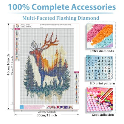 Deer Diamond Art Kits for Adults, Diamond Painting Kits 14x14 Inch - color: Style 20