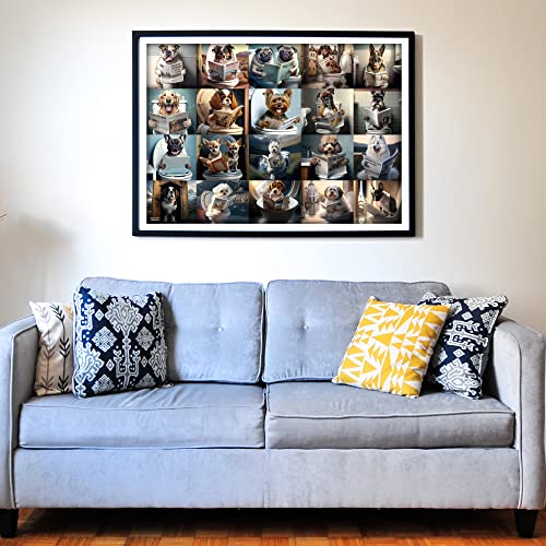 Think2Master Pooping Dogs & Puppies 500 Pieces Very Large Pieces Jigsaw. for Adults & Seniors 13+ Size: 26.8” x 18.9” - style: Pooping Dogs