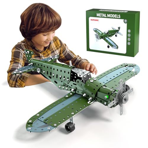 Model Airplane STEM Building Projects Toys - DIY Building STEM Projects Toys for Kids Boys Girls Ages 8-12-16, Assembly Science Kit Model Plane Birthday Gift Toys for Kids Boys 8 9 10 11 12 Years Old - style: 821-1