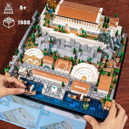 Architecture Acropolis Castle, Famous Landmark Architecture Athenian Acropolis Building Block Sets, Collectible Exhibition Model for Children and Adults