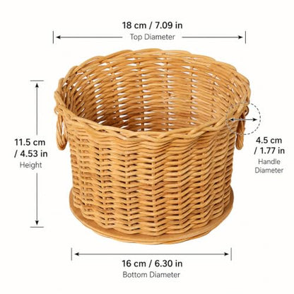 PEDDIG SHOP Two-Handle Storage Basket Weaving Kit – DIY Natural Rattan Craft Set with Pre-Drilled Wooden Base – Illustrated Instructions in English and Spanish – Practical Home Décor Organizer