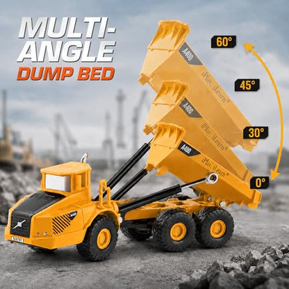 iPlay, iLearn Heavy Duty Construction Site Playset, Metal Dump Truck Digger