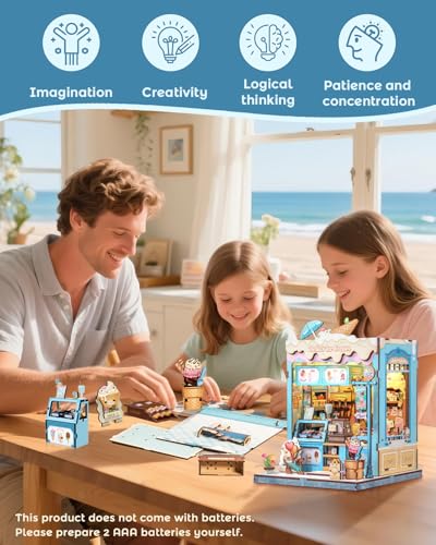 CUTEBEE Book Nook, DIY Miniature House Kit, Ice Cream Shop Booknook - color: Bella's Ice Cream