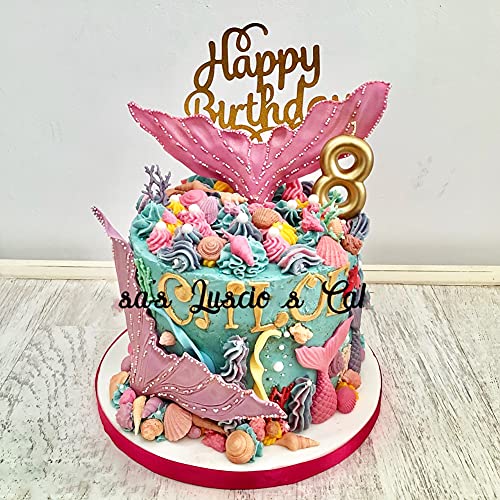 5 PCS Marine Theme Fondant Silicone Mold Seaweed Sea Fish Coral Sea Turtle Shape DIY Handmade Baking Tools, For Theme Cake Cookie Chocolate Candy Decoration Fondant Polymer Clay - style: Seaweed styles