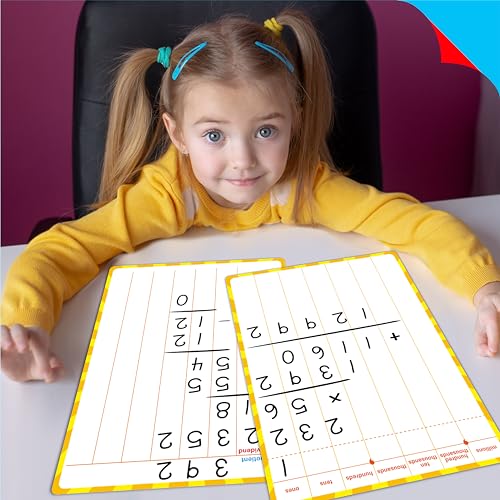 8 Packs Division Whiteboards, Double Sided Dry Erase Board Writable and Erasable Math Learning White Board for Kids, Students, Classroom and Home (Each Measures 12” x 9”) - color: Division Whiteboards