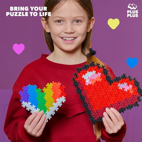 PLUS PLUS Puzzle By Number, Hearts - 250 Piece Building Set - style: Hearts