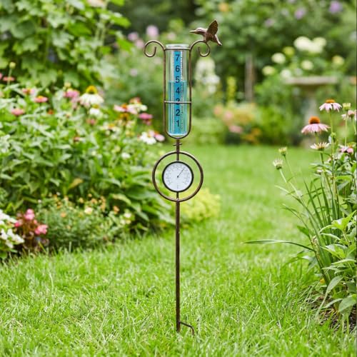 MUMTOP Rain Gauge Outdoor, Bird Rain Gauge for Lawn, Yard and Garden
