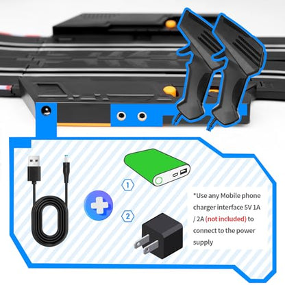 Slot Car Race Track Set for Boys, Electric Track with Light and 4 Slot Cars