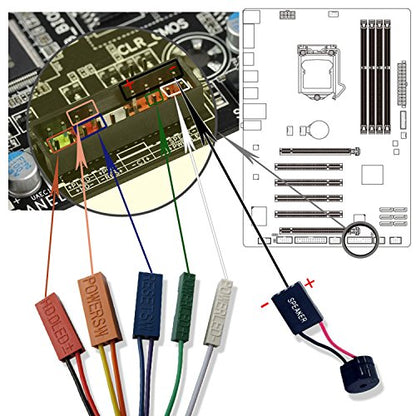 PC Motherboard Internal Speaker (3-Pack), BIOS Alarm Buzzer for PC Troubleshooting & Post Beep Code Diagnostics, Essential Mini Hardware Tool for DIY Computer Building & IT Repair