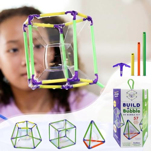 Build A Bubble Montessori 3D Bubble Maker Kit for Kids 8&Up – Fun-Filled, Screen Free Toy - 57-Piece STEM Building Toys Kit– Indoor Educational STEAM Bubble Toys that Help Your Child's Development