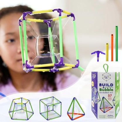 Build A Bubble Montessori 3D Bubble Maker Kit for Kids 8&Up – Fun-Filled, Screen Free Toy - 57-Piece STEM Building Toys Kit– Indoor Educational STEAM Bubble Toys that Help Your Child's Development