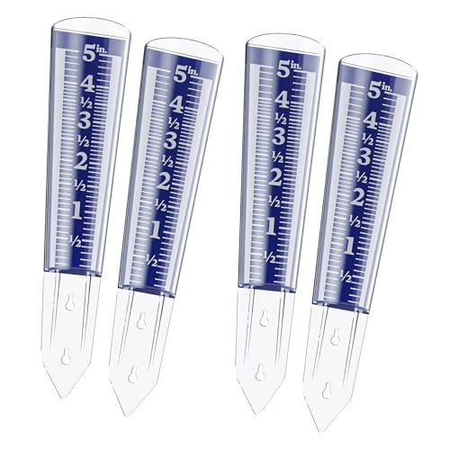 5 Inch Capacity Magnifying Rain Gauge Acrylic for Outdoor Garden Yard Fence