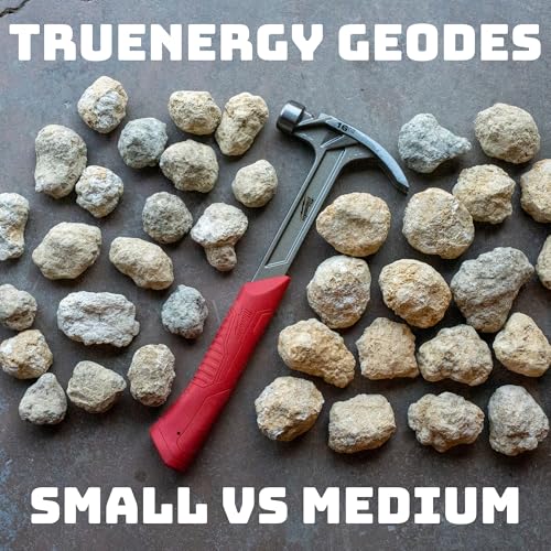 Break Your Own Geodes Kit, 25 Moroccan Geodes 1-1.5", 90% Hollow, Crack Open & Discover Surprise Crystals Inside – Educational Geology Kit, Instructions Included, Party Favors (Small 1–1.5") - size: SMALL (1.0"-1.5")