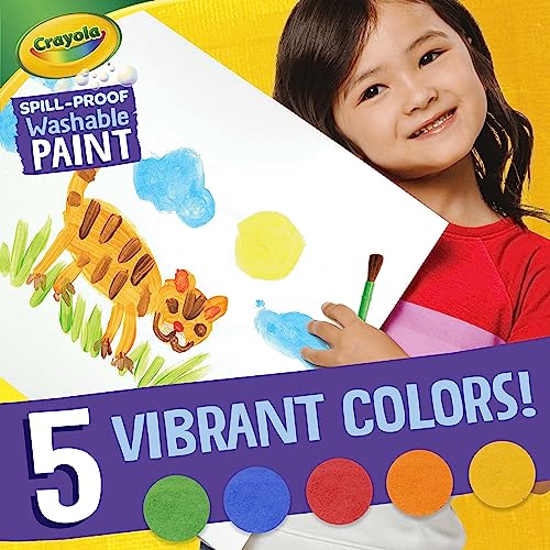 Crayola Spill Proof-Paint Set - Washable Paint for Kids, Includes Paint Brush & Paper, No Drip, Less Mess Arts & Crafts, Toddler Gift, Ages 3+ (Pack of 2) - size: 1 Count (Pack of 2)
