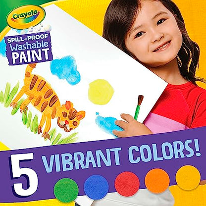 Crayola Spill Proof-Paint Set - Washable Paint for Kids, Includes Paint Brush & Paper, No Drip, Less Mess Arts & Crafts, Toddler Gift, Ages 3+ (Pack of 2) - size: 1 Count (Pack of 2)