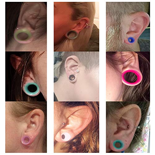 Oyaface 20 PCS Piercing Tunnel Set Soft/Hard Silicone Flesh Ear Plugs 2g-25mm Flexible Ear Stretching Gauge Expander - color: Clear(thin)